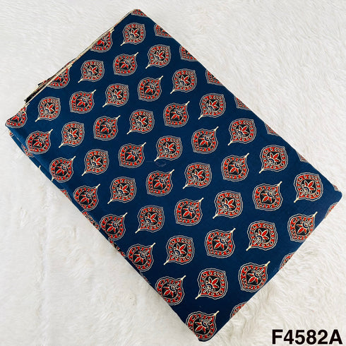 Ajrak Print Cambric Cotton Fabric- F4582